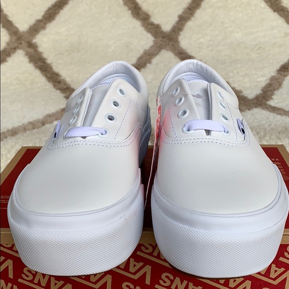 •VANS ERA STACKED LEATHER TRUE WHITE PLATFORMS - Picture 8 of 16
